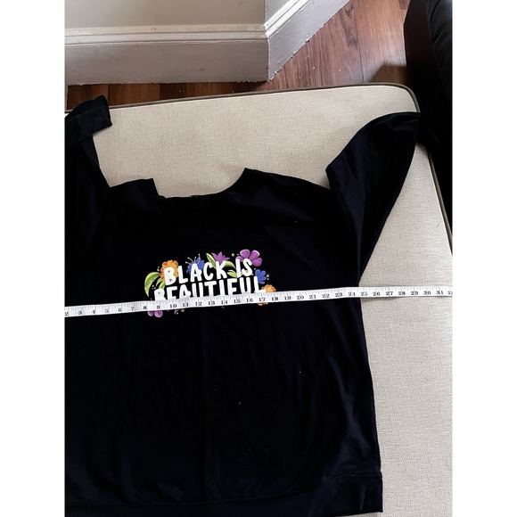 Graphic Sweatshirt Black is Beautiful  Floral XXL Pullover Casual Boho Cozy - Picture 5 of 8